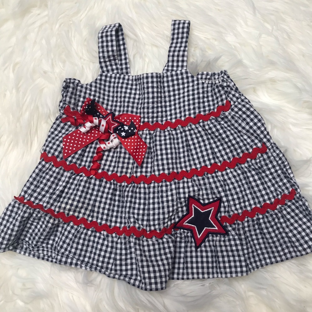 Goodlad red, white & blue seersucker dress size 9 months